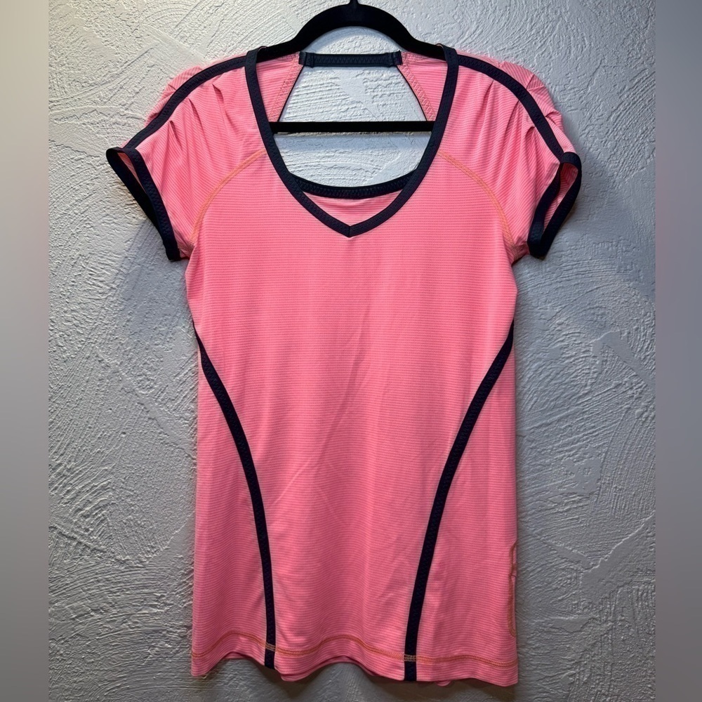 Lululemon Run: Team Spirit Tech Short Sleeve in Pop Orange/ Deep Coal